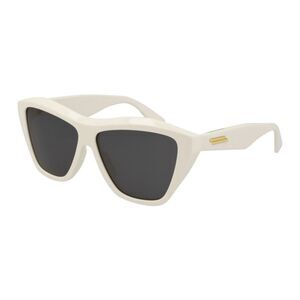 Bottega Veneta Sunglasses Cat Eye Full Rim, Ivory Frame and Grey Lens BV1092S003